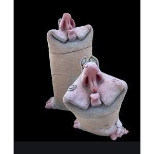 Roadamel Ceramics Grotesque Folk Art Vessel‎ Signed Studio Pottery
